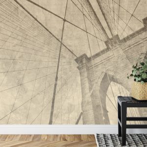 Papier Peint Pont De Brooklyn Grunge Sépia – Image 7