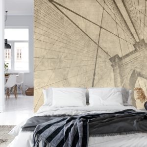 Papier Peint Pont De Brooklyn Grunge Sépia – Image 8