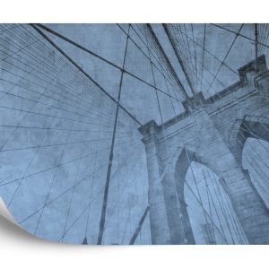 Papier Peint Pont De Brooklyn Bleu Grunge – Image 2
