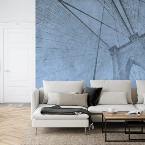 Papier Peint Pont De Brooklyn Bleu Grunge – Image 6