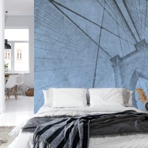 Papier Peint Pont De Brooklyn Bleu Grunge – Image 8