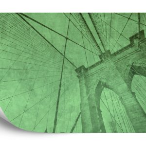 Papier Peint Pont De Brooklyn Vert Grunge – Image 2