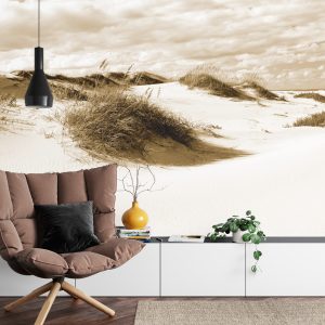 Papier Peint Après-Midi Dans Les Dunes En Sépia – Image 4