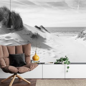 Papier Peint Le Chemin De La Mer Noir Et Blanc – Image 4