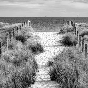 Papier Peint Descendons À La Plage Noir & Blanc – Image 1