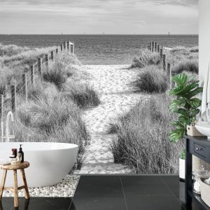 Papier Peint Descendons À La Plage Noir & Blanc – Image 5