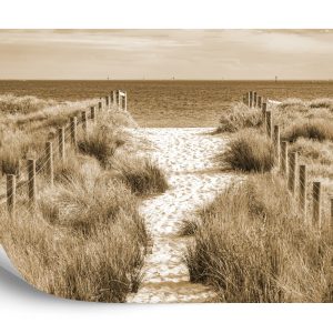 Papier Peint Descendons À La Plage Sépia – Image 2