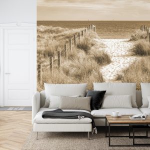 Papier Peint Descendons À La Plage Sépia – Image 6