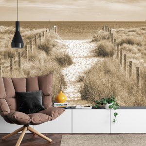 Papier Peint Descendons À La Plage Sépia – Image 4