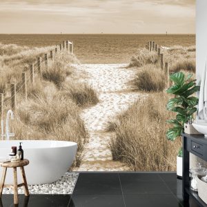 Papier Peint Descendons À La Plage Sépia – Image 5