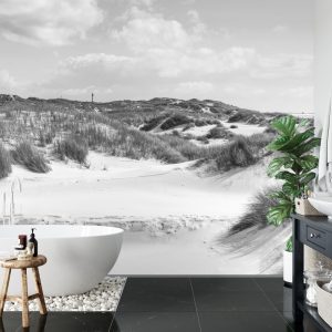 Papier Peint Paradis Des Dunes En Noir Et Blanc – Image 5