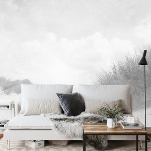 Papier Peint Sandy Days Faded Vintage En Noir Et Blanc – Image 3