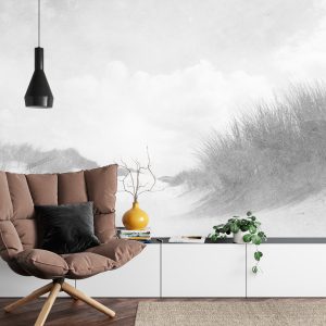 Papier Peint Sandy Days Faded Vintage En Noir Et Blanc – Image 4