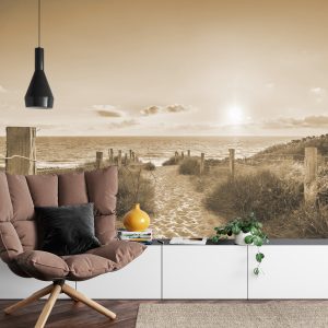 Papier Peint Coucher De Soleil D'été Sépia – Image 4