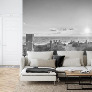 Papier Peint Coucher De Soleil D'été Noir Et Blanc – Image 6