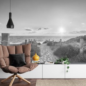 Papier Peint Coucher De Soleil D'été Noir Et Blanc – Image 4