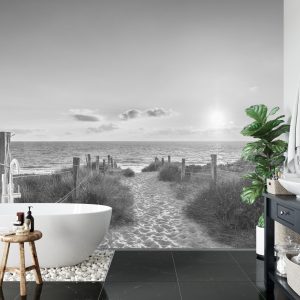 Papier Peint Coucher De Soleil D'été Noir Et Blanc – Image 5