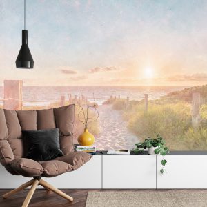 Papier Peint Coucher De Soleil D'été Faded Vintage – Image 4