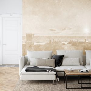 Papier Peint Coucher De Soleil D'été Fané Vintage Sépia – Image 6