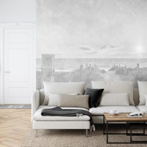 Papier Peint Coucher De Soleil D'été Faded Vintage Noir Et Blanc – Image 6