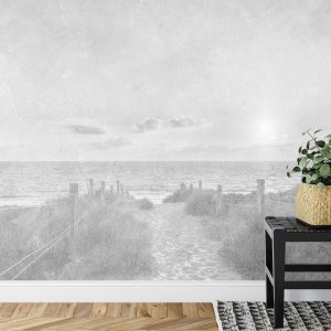 Papier Peint Coucher De Soleil D'été Faded Vintage Noir Et Blanc – Image 7