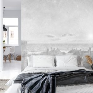 Papier Peint Coucher De Soleil D'été Faded Vintage Noir Et Blanc – Image 8