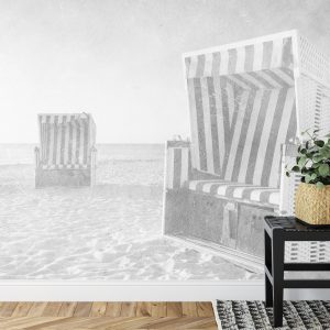 Papier Peint Ostsee Strandkörbe Noir & Blanc – Image 7