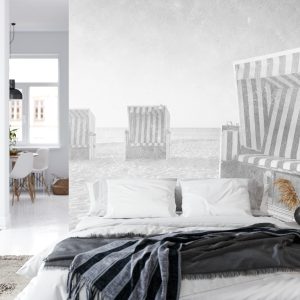 Papier Peint Ostsee Strandkörbe Noir & Blanc – Image 8