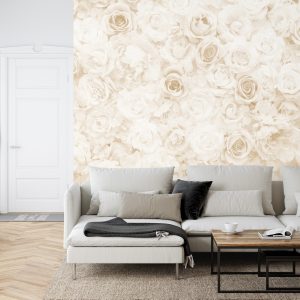 Papier Peint Sépia Floral Délavé – Image 6