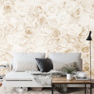 Papier Peint Sépia Floral Délavé – Image 3