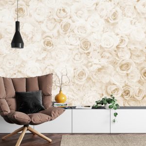 Papier Peint Sépia Floral Délavé – Image 4