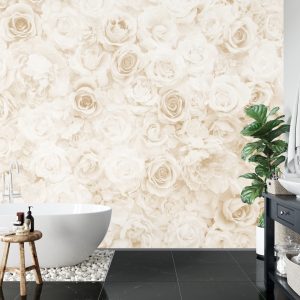 Papier Peint Sépia Floral Délavé – Image 5