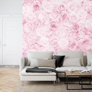 Papier Peint Floral Délavé Vintage Rose – Image 6