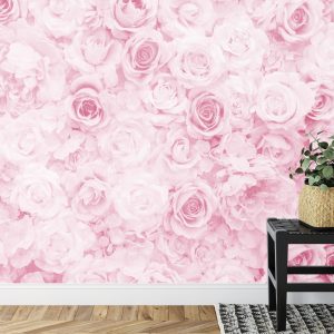 Papier Peint Floral Délavé Vintage Rose – Image 7