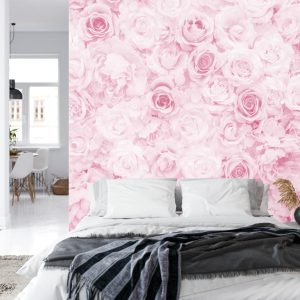 Papier Peint Floral Délavé Vintage Rose – Image 8