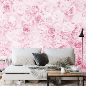 Papier Peint Floral Délavé Vintage Rose – Image 3