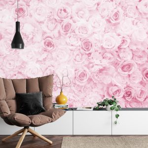 Papier Peint Floral Délavé Vintage Rose – Image 4