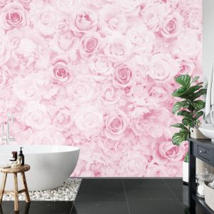 Papier Peint Floral Délavé Vintage Rose – Image 5