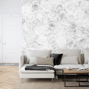 Papier Peint Délavé Floral Vintage Noir & Blanc – Image 6