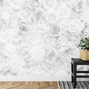 Papier Peint Délavé Floral Vintage Noir & Blanc – Image 7