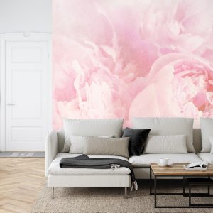 Papier Peint Belles Fleurs Rose Vintage Fané – Image 6