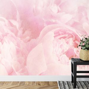 Papier Peint Belles Fleurs Rose Vintage Fané – Image 7