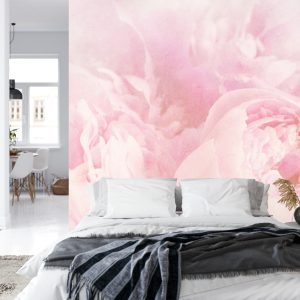 Papier Peint Belles Fleurs Rose Vintage Fané – Image 8