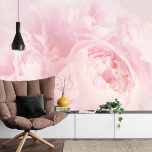 Papier Peint Belles Fleurs Rose Vintage Fané – Image 4