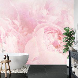 Papier Peint Belles Fleurs Rose Vintage Fané – Image 5