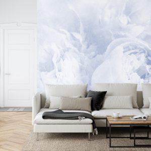 Papier Peint Belles Fleurs Fanées Bleu Vintage – Image 6