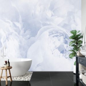 Papier Peint Belles Fleurs Fanées Bleu Vintage – Image 5