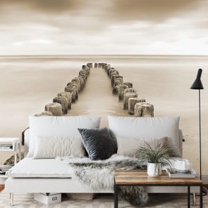 Papier Peint Flux Et Reflux Sépia – Image 3