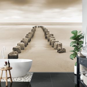 Papier Peint Flux Et Reflux Sépia – Image 5