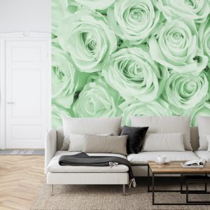 Papier Peint Rose Bouquet Vert – Image 6